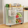 Wing Fantasy Mobile Kitchen Vegetable Basket Rack Household Floor-standing Multi-layer Fruit and Vegetable Storage Multi-function Oven Microwave Pot Rack White + Floor Standing Pull-out Drawer No Grid