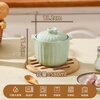 DL Fat Dong Lai's same style ceramic crock pot for simmering soup, double ears water-proof bird's nest soup pot, soup stew pot, egg custard, excellent capacity, food grade anti-scalding, extra thick, cream green 580