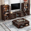 Xianqingyashe living room TV cabinet new Chinese style solid wood coffee table combination small apartment storage high and low cabinet antique rosewood simple floor cabinet 1.8m TV cabinet + side cabinet*2