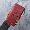 Ms. Ye Yu long wallet European and American fashion mobile phone multi-card slot clutch coin purse burgundy