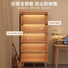Solid wood dustproof bookcase book storage rack student home storage cabinet integrated wall storage cabinet storage cabinet bookshelf drawer style | 15MM paint-free pine five layers | 80cm log color