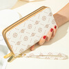 Domestic products carefully selected wallet women's long style 2025 new European and American fashion large capacity double zipper mobile phone bag women's printed hand off-white double zipper
