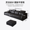 Banshe Italian-style Lawrence leather sofa living room light luxury 2025 new modern simple cat scratch leather art straight sofa 3.4 meters four-seater cat scratch leather wear-resistant and scratch-resistant S-grade leather + 55D natural latex cushion + solid wood frame