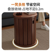 Quanpinwu solid wood stool household stackable round stool stacking stool spare dining table side stool combination stool round four walnut color