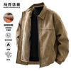 MARK FAIRWHALE jacket men's autumn and winter velvet thickened warm windproof lapel casual loose versatile leather jacket tops