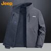 JEEP Jeep Jacket Men's Velvet Thickened Warm Jacket Autumn and Winter Casual Top Men's Dark Gray Velvet XL