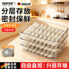 DEATKN German dumpling box refrigerator storage freezer box wonton crisper quick-frozen compartment multi-layer packaging large capacity two covers and two layers can hold about 80-100 dumplings by default