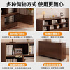 2025 new style bookshelf and storage cabinet integrated wall-mounted living room bay window low cabinet bedside storage grid cabinet furniture magnetic cabinet door large cedar walnut color 120cm