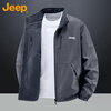 JEEP Jeep Jacket Men's Velvet Thickened Warm Jacket Autumn and Winter Casual Top Men's Dark Gray Velvet XL