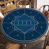Miaopule round Texas Hold'em special table mat, poker tablecloth, stain-resistant and easy-care tablecloth, crystal velvet anti-slip mat, egg poker round blue and black 70x70cm (crystal velvet silicone bottom)