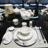 Tuojin hotel tableware set, high-end club box tableware eight-piece set, hotel tableware set, Xinzhong Qiangci Jinxiu Shanhe 8-piece set