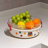 Hualeji Kitchen Cat Drain Basket Fruit Tray Multifunctional Living Room Tea House High-Looking Storage Washed Fruits and Vegetables Cream Cat