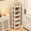 Fantasy solid wood shoe rack multi-layer home entrance dormitory storage rack small simple storage shelf space shoe cabinet pure white five-layer and six-layer shoe rack