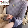 Woodpecker (TUCANO) bottoming shirt for women, which can be worn inside and outside, western style 2025 new thickened velvet half turtleneck sweater bottoming shirt for women, apricot, autumn and winter, thickened XL 120-135
