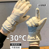 SMVP German Cycling Gloves Winter Women's Warm Thickened Velvet Touch Screen Northeast Electric Vehicle Cold Winter Gray Blue One Size