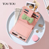 Toutou2025 women's thin banknote holder ID storage card bag coin purse women's bow clutch bag New Year's Horse Year gift