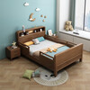 Children's solid wood bed with guardrail dormitory student single bed 1.5 meters simple small apartment bedroom bed with lights single bed + 20cm latex mattress - delivery and installation 1.5 meters * 2.0 meters frame structure