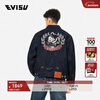 EVISU star's same style Fushen men's Buddha head print denim jacket denim blue L
