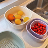 Shantou Lincun Drainage Basket Wash Basin Double-layer Drainage Basket Home Kitchen Fruit Plate Storage Basket Fruit Washing Basin Double-layer Drainage Basket Small