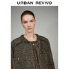 UR2026 spring new women's casual gold silk fur edge tweed jacket with wool UWH160012+