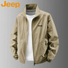 JEEP Jeep Jacket Men's Spring and Autumn Sports Loose Casual Stand Collar Top Jacket Dark Gray XL