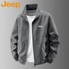 JEEP Jeep Jacket Men's Spring and Autumn Sports Loose Casual Stand Collar Top Jacket Dark Gray XL