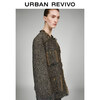 UR2026 spring new women's casual gold silk fur edge tweed jacket with wool UWH160012+
