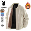 Playboy (PLAYBOY) Jacket Men's Autumn and Winter Casual Versatile Warm Outdoor Sports Velvet Jacket Top Ivory White L