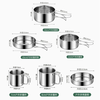 Jingdian 304 stainless steel outdoor pot set camping camping soup pot portable set pot set pot cooking pot foldable handle outdoor set 6-piece set + storage bag + color box