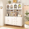Haishi Shengbao log cream style sideboard wall-mounted integrated storage cabinet kitchen guest dining room multi-functional storage storage cabinet wine cabinet 60*40*81 milk white/embossed door delivered to the home