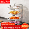 Shuaishi kitchen food preparation rack foldable pot rack side dish multi-layer storage rack stainless steel food preparation storage rack