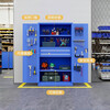 Thickened heavy-duty tool cabinet, heavy-duty hardware tool cabinet, iron cabinet, hardware tool box, double-door tool cabinet, thickened heavy-duty inner four-panel/full blue