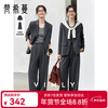 Fanximan old money style gray suit suit women's new casual suit trousers two-piece set high-end gray L