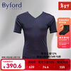 BYFORD/Baifu men's mercerized cotton bottoming underwear V-neck short-sleeved bottoming T-shirt men's business-MW2336 dark blue L