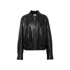 Eveli (eifini) Eveli silhouette short lapel leather jacket 2026 spring new fashionable casual handsome jacket for women black M 105-115 catties