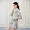 Leding threaded terry fine glitter and exquisite flower decoration short sweatshirt jacket Moonstone Gray (ready in stock) XS