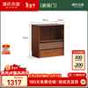 Genji Muyu Solid Wood Bookcase Medium Antique Partition Cabinet Retro Storage Cabinet Combination Cabinet 0.7 Meter Double Sliding Door Cabinet (Glass Door)