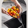 Yusen Yi Wash Fruit Drain Basket Multifunctional Sink Wash Basin Convenient Internet Celebrity Kitchen Plastic Drainage Bowl Creative Fruit Plate Transparent Gray One + Transparent Color One