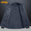 JEEP Jeep Jacket Men's Velvet Thickened Warm Jacket Autumn and Winter Casual Top Men's Dark Gray Velvet XL