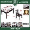 Zuoyue solid wood slate dining table home dining table retractable and foldable small apartment dining table and chair combination 1.35 meters, one table and six chairs