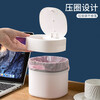 Desktop trash can with lid small high-looking mini home cute bedside bedroom office desk waste paper basket with pop-up lid white