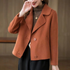 Pierre Cardin High-end Woolen Coat Women's Fashion Short Style Small Mom Looks Slim 2025 Spring and Autumn New Camel Woolen Coat Caramel Color M Recommended 95-105 catties