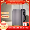 REDURM all-aluminum-magnesium alloy large-capacity suitcase, lightweight boarding suitcase, business trip trolley case, high-looking steel gun color - flagship 3D pattern scratch-resistant and wear-resistant hard case 20 inches - boarding-ready