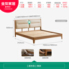 Quanyou Home Modern Simple Bedside Soft Bed Master Bedroom 1.8m x 2m Double Double Bed Home Solid Wood High Bed Wood Color | Soft Bed 1.8m