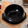 Stone pot bibimbap pot, Korean-style bowl casserole, household Korean noodle pot, commercial miso soup noodle stone pot 4# stone pot + 20CM square mat + bamboo lid (large) 1600ml