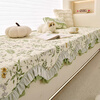 Xizi yarn pure cotton fabric bay window mat window sill mat universal for all seasons 2026 new thin style light luxury high-end machine washable cover cloth Green field forest non-pilling non-stick hair fine workmanship 90cm*240cm