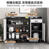 Tea cabinet storage cabinet modern minimalist living room side cabinet storage cabinet wall-mounted integrated storage cabinet household small cabinet visible cabinet door light luxury gray 80*34*92CM