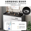 Tea cabinet storage cabinet modern minimalist living room side cabinet storage cabinet wall-mounted integrated storage cabinet household small cabinet visible cabinet door light luxury gray 80*34*92CM