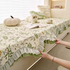 Xizi yarn pure cotton fabric bay window mat window sill mat universal for all seasons 2026 new thin style light luxury high-end machine washable cover cloth Green field forest non-pilling non-stick hair fine workmanship 90cm*240cm