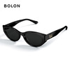 BOLON Tyrannosaurus glasses Yang Zi's same style cool cat-eye narrow frame sunglasses for women, fashionable sunglasses for men, sun protection BL3308, light and thin double upgrade BL3308C10 bright black frame-polarized